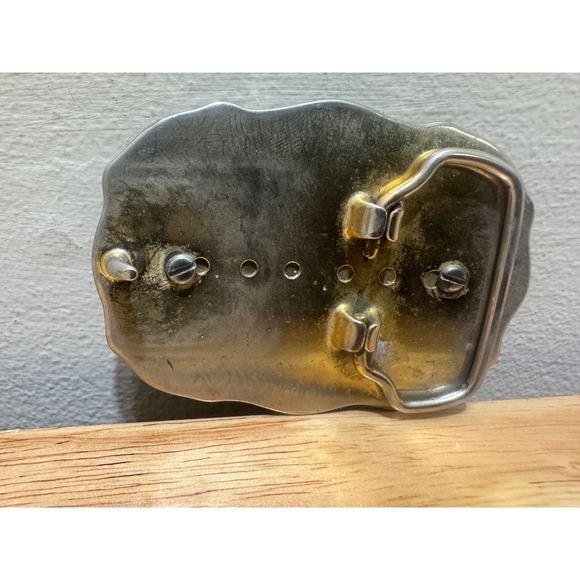 Vintage Native American Style Metal Belt Buckle Inlaid Design - Picture 7 of 16